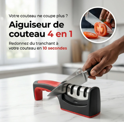 Aiguiseur de Couteaux 4 en 1 – Redonnez du tranchant à vos couteaux